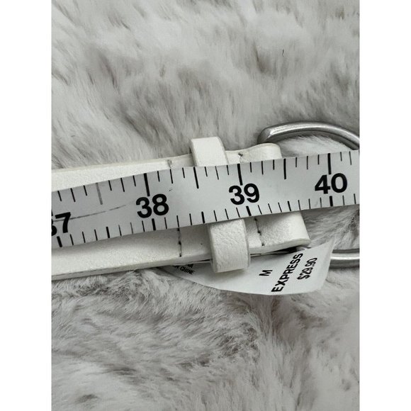 EXPRESS Belt Women’s White Navy Striped Preppy Classic Boho Size Medium - Picture 4 of 5